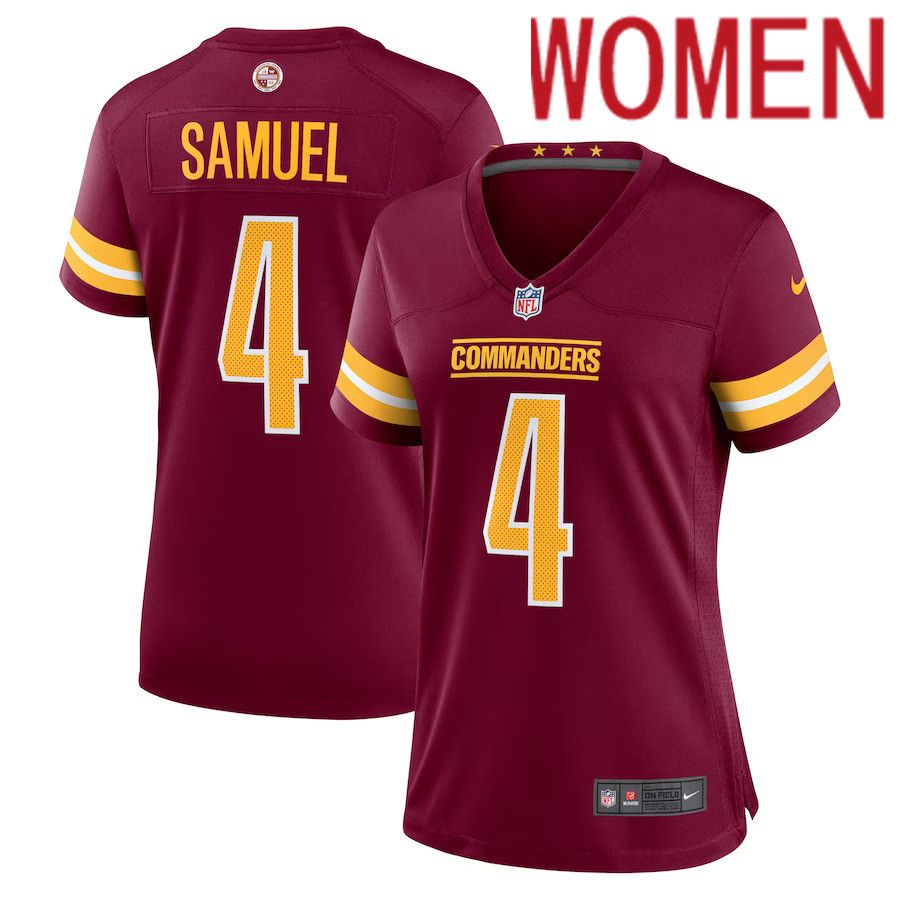 Women Washington Commanders 4 Curtis Samuel Nike Burgundy Game Player NFL Jersey